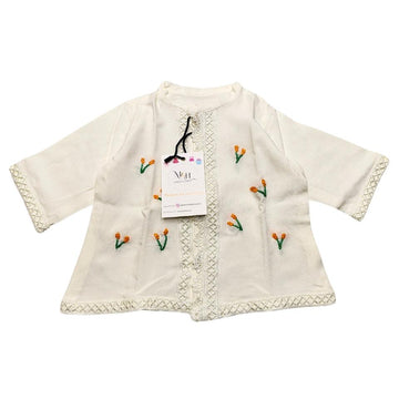 M&H Hand-Embroidered White Baby Girl Ensemble (0-3 Months) – Timeless & Cozy